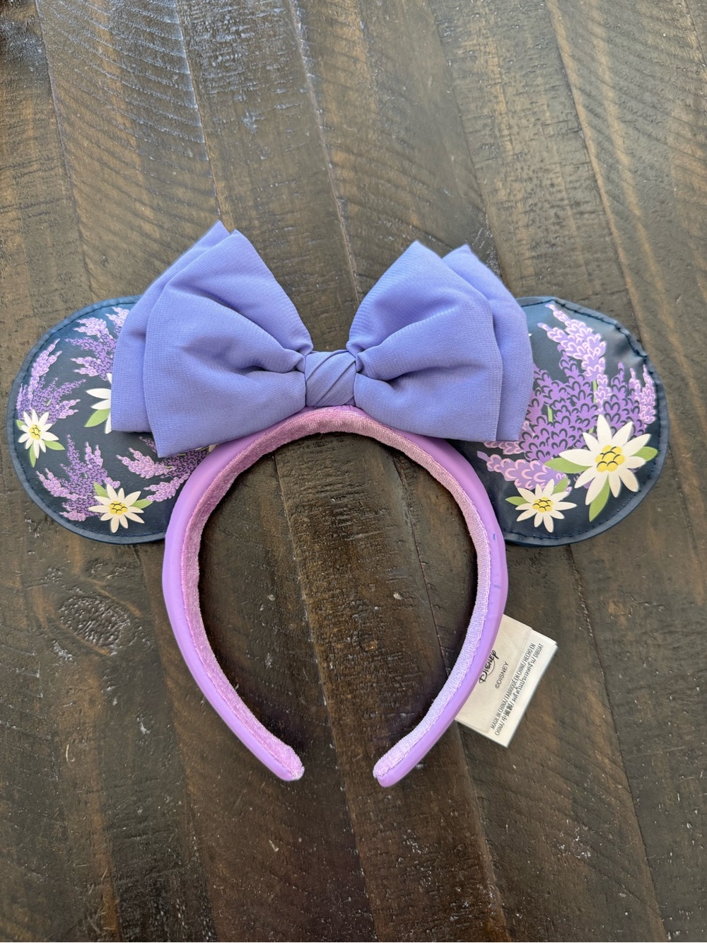 Disney Purple Floral Mouse Ear Headband with Bow